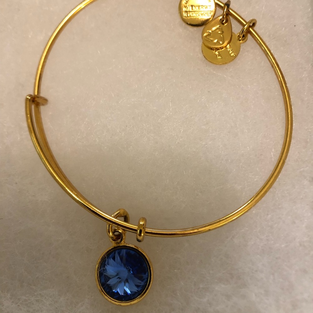 Alex and Ani September Sapphire Gold Tone Bangle